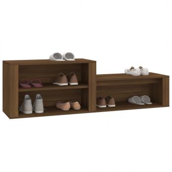 Schuhschrank Braun Eichen-Optik 150x35x45 cm Holzwerkstoff