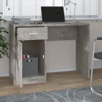 Schreibtisch mit Stauraum Betongrau 100x40x73 cm Holzwerkstoff