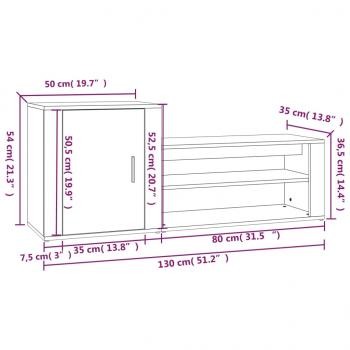 Schuhschrank Weiß 130x35x54 cm Holzwerkstoff