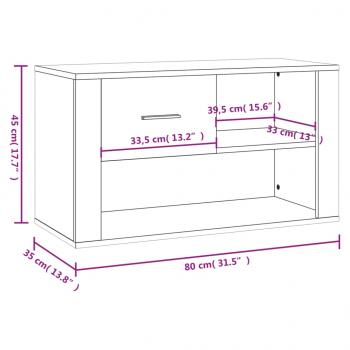 Schuhschrank Schwarz 80x35x45 cm Holzwerkstoff