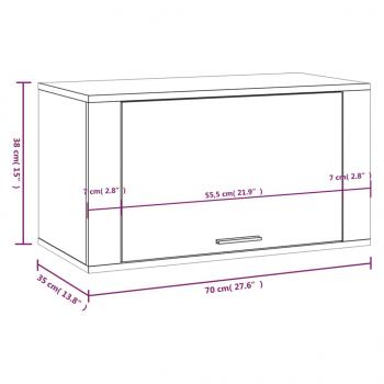 Wand-Schuhschrank Schwarz 70x35x38 cm Holzwerkstoff