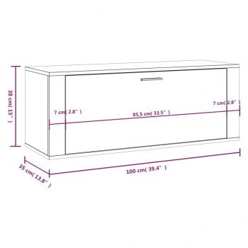 Wand-Schuhschrank Weiß 100x35x38 cm Holzwerkstoff