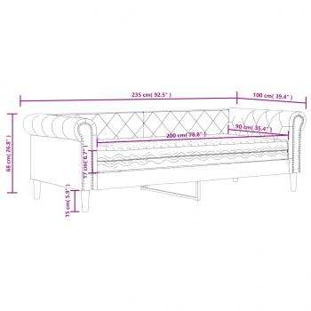 Tagesbett mit Matratze Schwarz 90x200 cm Kunstleder