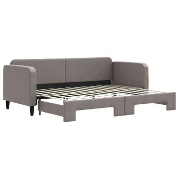 Tagesbett Ausziehbar Taupe 80x200 cm Stoff