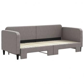 Tagesbett Ausziehbar Taupe 80x200 cm Stoff