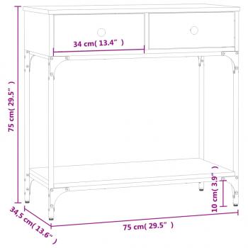 Konsolentisch Grau Sonoma 75x34,5x75 cm Holzwerkstoff