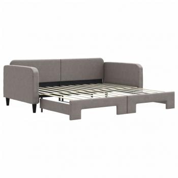 Tagesbett Ausziehbar Taupe 100x200 cm Stoff