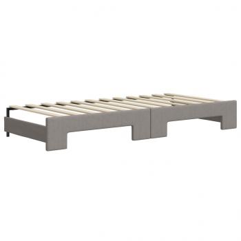 Tagesbett Ausziehbar mit Matratzen Taupe 90x200 cm Stoff