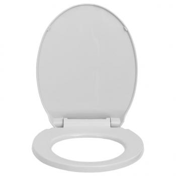 Toilettensitz mit Absenkautomatik Quick-Release Hellgrau Oval