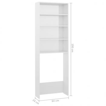 Waschmaschinenschrank Hochglanz-Weiß 64x24x190 cm