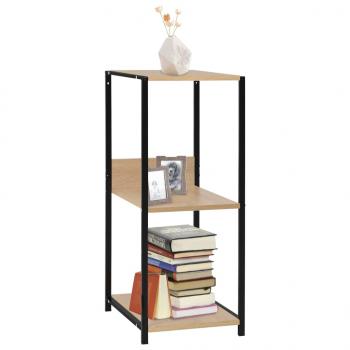 ARDEBO.de - Kleines Bücherregal Schwarz Eichefarben 33,5x39,6x79,7cm