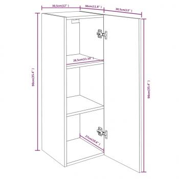 TV-Schrank Räuchereiche 30,5x30x90 cm Holzwerkstoff