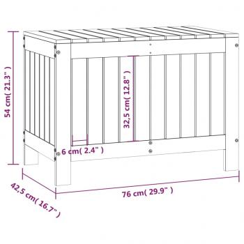 Gartentruhe 76x42,5x54 cm Massivholz Kiefer