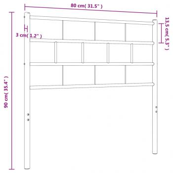 Kopfteil Metall Weiß 75 cm