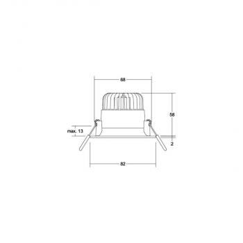 Brumberg LED-Einbaudownlight, 7W, 600lm, 3000K, weiß (12384173)