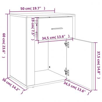 Nachttisch Schwarz 50x36x60 cm Holzwerkstoff