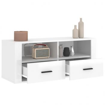 TV-Schrank Hochglanz-Weiß 100x35x40 cm Holzwerkstoff