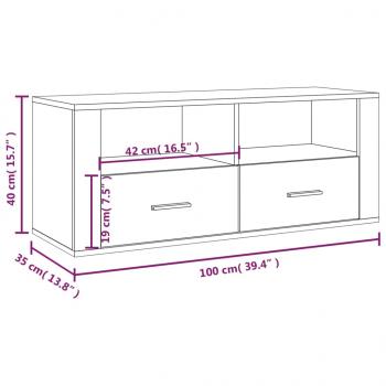 TV-Schrank Betongrau 100x35x40 cm Holzwerkstoff