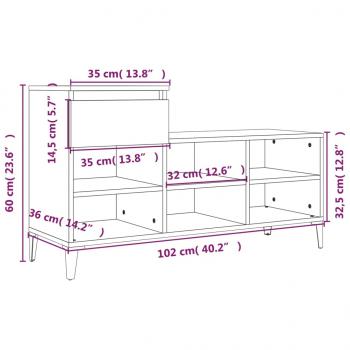 Schuhregal Schwarz 102x36x60 cm Holzwerkstoff