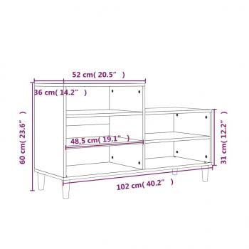 Schuhregal Schwarz 102x36x60 cm Holzwerkstoff