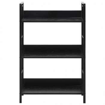 Bücherregal 3 Regalböden Schwarz 60×27,6×90,5 cm Holzwerkstoff