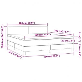 Boxspringbett mit Matratze Rosa 180x200 cm Samt