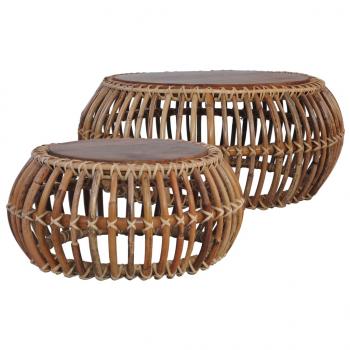 ARDEBO.de - Couchtische 2 Stk. Natur Rattan