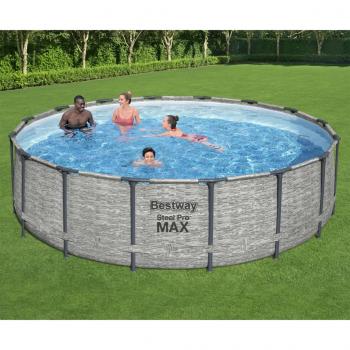 ARDEBO.de - Bestway Power Steel Swimmingpool Rund 488x122 cm