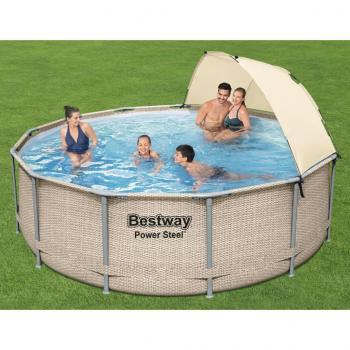 ARDEBO.de - Bestway Power Steel Swimmingpool Set mit Dach 396x107 cm