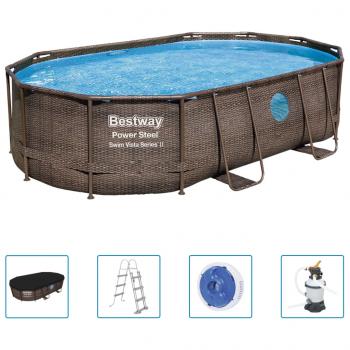 ARDEBO.de - Bestway Power Steel Swimmingpool Set 488x305x107 cm