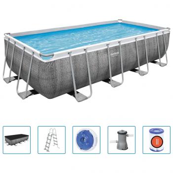 Bestway Power Steel Pool-Set Rechteckig 488×244×122 cm