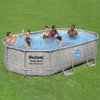 ARDEBO.de - Bestway Power Steel Swimmingpool Set 488x305x107 cm