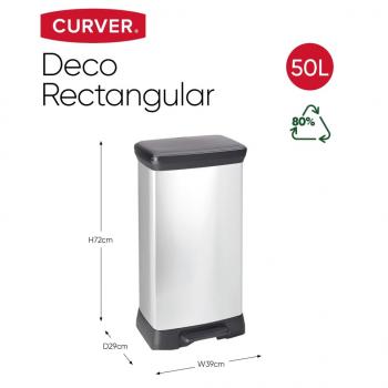 Curver Tretmülleimer Deco 50 L Silbern