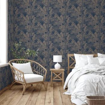 DUTCH WALLCOVERINGS Tapete Joelle Silbern und Blau