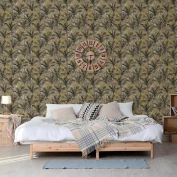 ARDEBO.de - DUTCH WALLCOVERINGS Tapete Palm Trees Golden und Schwarz