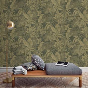 DUTCH WALLCOVERINGS Tapete Joelle Grün und Golden