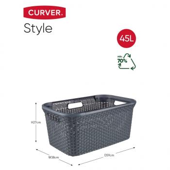 Curver Wäschekorb Style 45 L Anthrazit