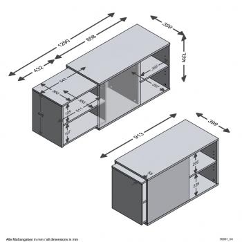 FMD TV-Schrank mit 2 Fächern 133,5x39,9x49,2 cm Schwarz Artisan-Eiche