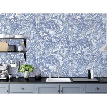 DUTCH WALLCOVERINGS Tapete Liquid Marble Blau