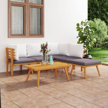 ARDEBO.de - 6-tlg. Garten-Lounge-Set mit Kissen Massivholz Akazie