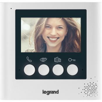Legrand Video-Innenstelle mit 4,3 Zoll Monitor zur Erweiterung des 4,3 Zoll Videokits zum 2-Familienhaus, weiß