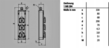 Mennekes (96700) Steckdosenleiste 3xSCHUKO, 16A, 230V