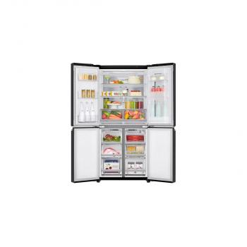 LG GMQ844MC5E Side-by-Side Kombination Multidoor, 83,5 cm breit, 530 L, ThinQ, Door-in-Door, InstaView, Schnellgefrieren, Matte Black Steel