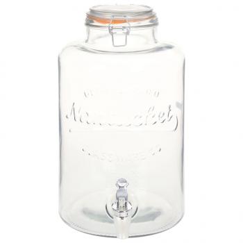 Wasserspender XXL mit Zapfhahn Transparent 8 L Glas