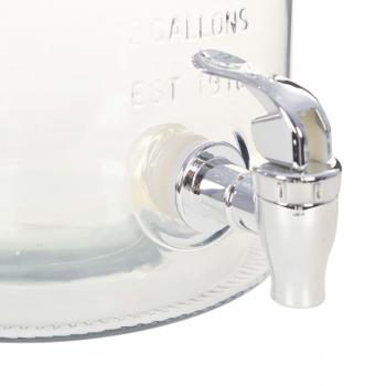 Wasserspender XXL mit Zapfhahn Transparent 8 L Glas