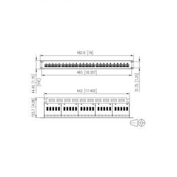 Metz Connect 130814-0203-E UAE 25x8(4) Cat.3 Patchfeld, Stahlblech, schwarz