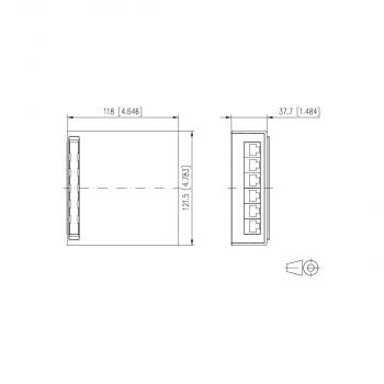 Metz Connect 130862-11-E E-DAT C6 6x8 AP-Verteiler Cat.6, lichtgrau