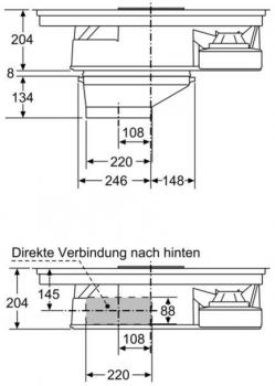 Neff T18BD3AN0 N70 EEK: A Autarkes Elektro-Kochfeld mit integriertem Dunstabzug, Glaskeramik, 80 cm breit, TouchControl, Edelstahlrahmen