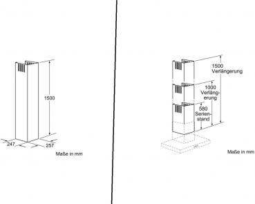 Neff Z5915N0 Kaminverlängerung, 1500 mm