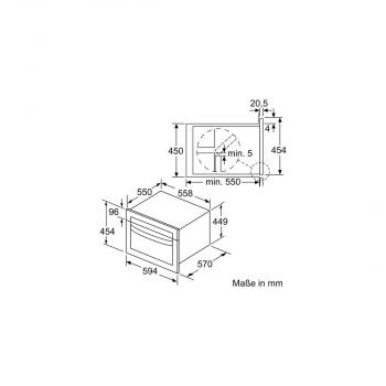 Neff C1CMG84N0 N50 Einbau Mikrowelle, 60cm breit, 900W, 44L, mit Heißluft, 5 Leistungsstufen, LCD-Display, Edelstahl